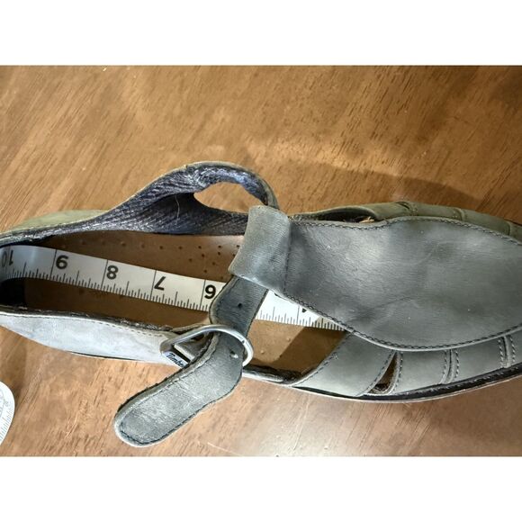 Vintage Timberland Gray Leather Fisherman Sandals 7.5 Y2K Minimalist Utility - Picture 9 of 14